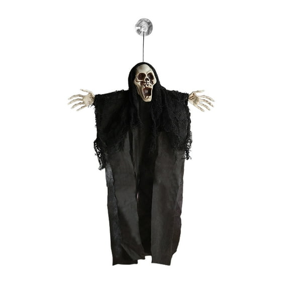 Halloween Decorations Halloween Hanging-Small Life Size Halloween Prop Skull with Suction Cups for Hanging Decorations Black