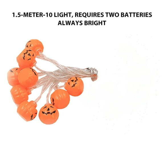 Mikilon Halloween Decorations, Halloween Pumpkin Festival Party Decorative LED Ghost Festival Pumpkin Lantern String, Plastic, A