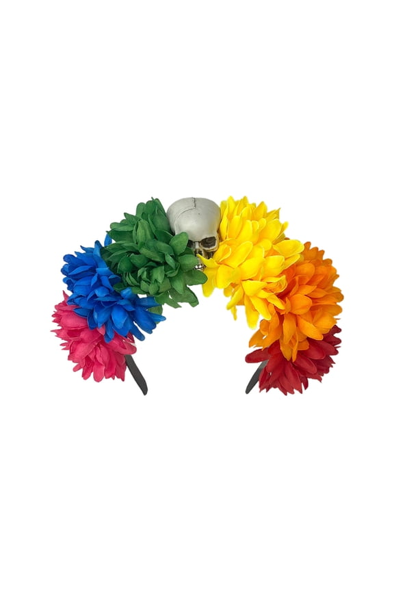 Halloween Decorations Halloween Skull Ornament for the Dead Ghost Festival Hair Hoops Ghost Festival Stained Rose Headbands Festival Party Multicolor