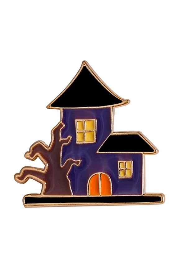 Mikilon Halloween Decorations, Pumpkin Lantern Ghost Brooch Halloween Funny Metal Badge Pin Accessories Clothes Bag Decorations, alloy, E