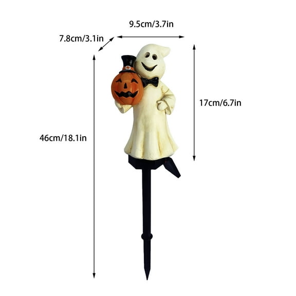 Halloween Decorations, Solar Stake Garden Ghost for Halloween Decorations Outdoor Watertight Lights Stake of Halloween Patio Tomb Vibes Decoration Floor Insert, Resin, B