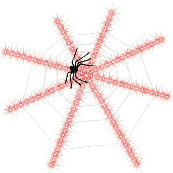 Halloween Decorations Spider Web Lights, 120 LED Light Up 12 FT Giant Spiderweb with 19.68in Spider, Huge Cobweb String Lights Decorative for Party Indoor Outside Yard Purple