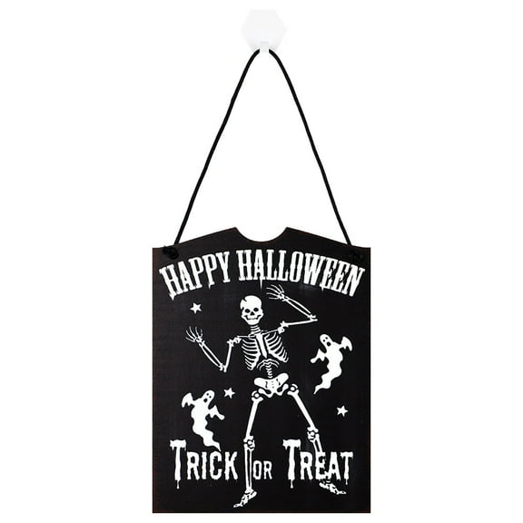 Mikilon Halloween Decorations, Wooden Hanging Board House Party Hanging Decoration, wood, B