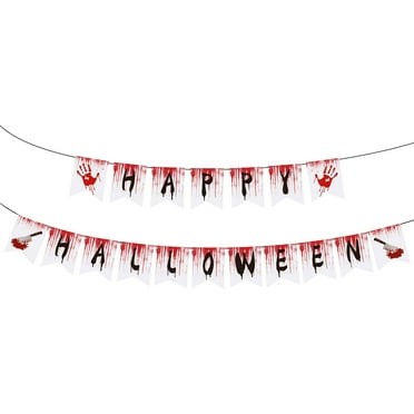 Mikilon Halloween Haunted House Horror Decoration Knife Pull Flag Knife String for Yard C