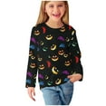 thumbnail image 1 of Mikilon Halloween Kids Printd Shirts Size 4-14 Cute Round Neck Long Sleeve Tops Casual Comfortable Blouses Fall Clothes for Boy and Girls, 1 of 6