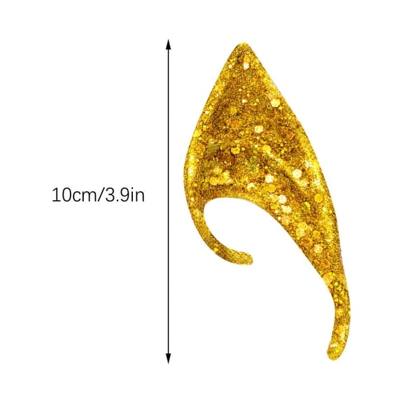 Mikilon Halloween Ornaments, Halloween Ears COSPLAY Props Party Ears City Pointed Ears（10cm）, Gold