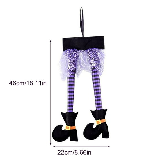 Halloween Ornaments, Halloween Witch Ornaments Tree Climbing Ghost Witch Leg Props Garden Haunted House Decoration, Purple