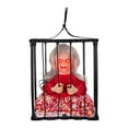thumbnail image 1 of Mikilon Halloween Screaming Animated Hanging Halloween Decorations, Scary Skull Cage Prisoner with Motion, Sound and Light up Eyes, For Halloween Party Decor Indoor Outdoor, House, 1 of 4