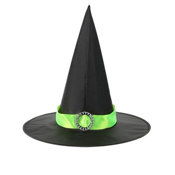 Mikilon Halloween Women Solid Color Fashion Black Witch Magician Hat Festival Party Wide Hats Comfortable Performance Hats