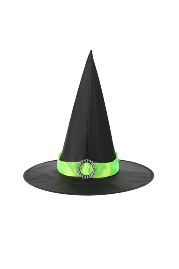 Mikilon Halloween Women Solid Color Fashion Black Witch Magician Hat Festival Party Wide Hats Comfortable Performance Hats