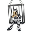 thumbnail image 1 of Mikilon Hanging Animated Halloween Decoration, 11" Scary Cage Ghost Clown Prisoner with Motion and Light Up Eyes, Halloween Decors Prop or Indoor Outdoor Haunted House Decor, 1 of 3