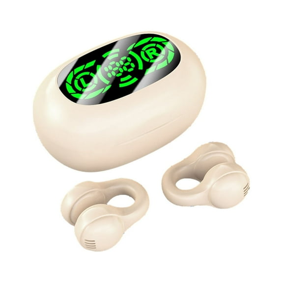 Headphones, Wireless Bluetooth Earphones, Ear Clip Style No Sensation Wearing, High Sound Quality Bluetooth 5.3, Long Endurance, High-end Mirror Intelligent Digital Display