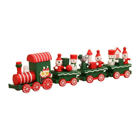 Home Decor, Christmas Decorations Christmas Wooden Train Window Decoration Ornaments Christmas Gifts, Green