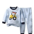 thumbnail image 1 of Mikilon Kids Clothing Sets Size 1-7 Years Solid Color Graphic Round Neck Long Sleeve Tops Elastic Waist Cute Graphic Printed Pants, 1 of 3
