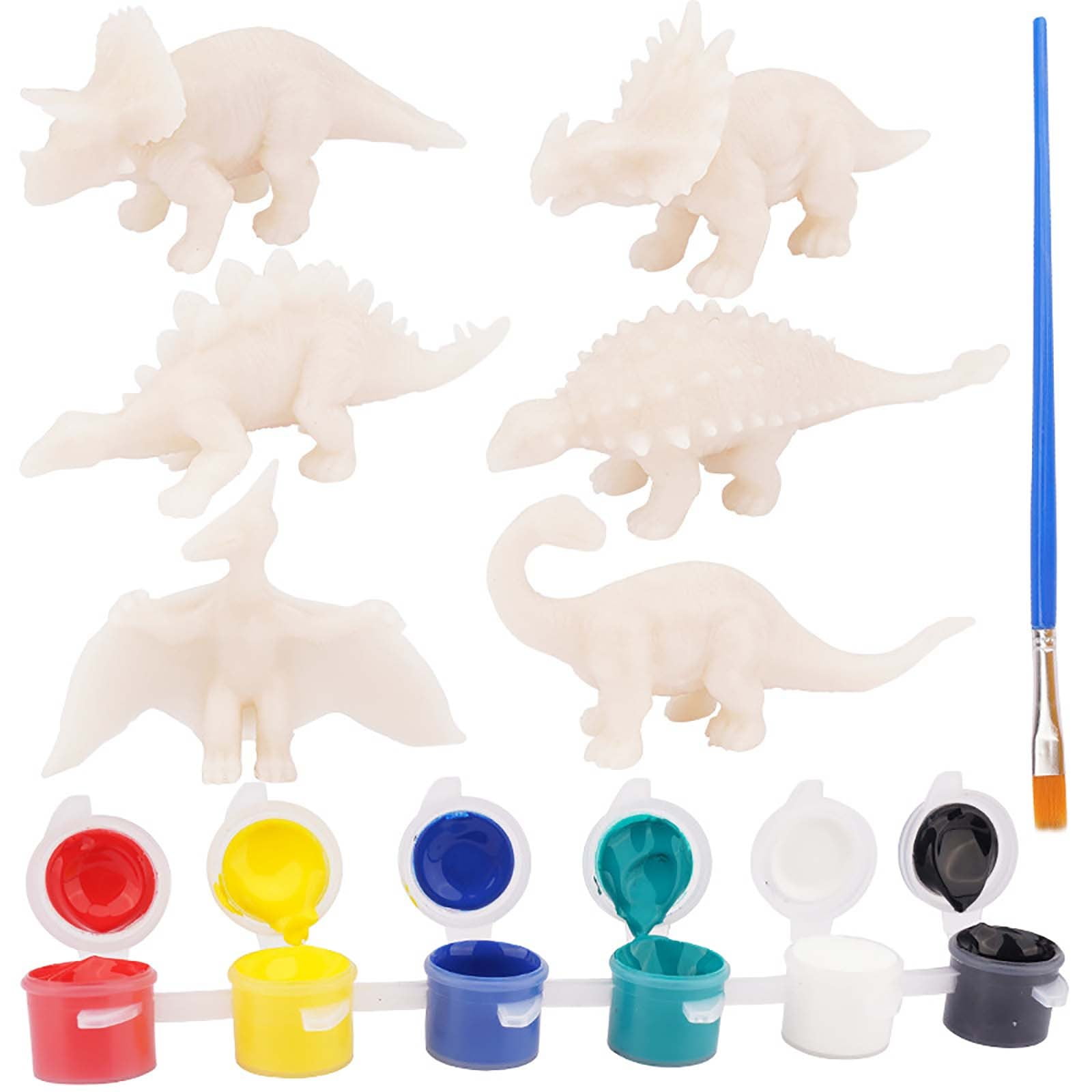 Mikilon Kids Dinosaur Toy Painting Kit, 6 PCS Dinosaur Decor Arts Crafts Set, Painting Preschool Learning Toddler Toys for 3 4 5 Year Old Boy Girl, Christmas Birthday Gift