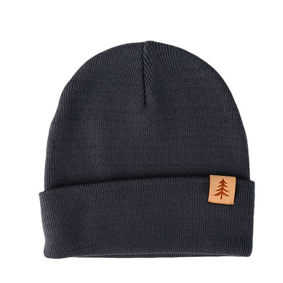 Mikilon Kids Fashion Comfortable Knitted Hats Solid Color Thicken Warm Hats Winter Outdoor Thermal Hats