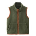thumbnail image 1 of Mikilon Kids Fleece Vest Jacket Full-Zip Warm Sleeveless Solid Color Vest for 4-8 Years Boys and Girls, 1 of 3