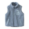 thumbnail image 1 of Mikilon Kids Fleece Vest Jacket Full-Zip Warm Sleeveless Solid Color Vest for 4-8 Years Boys and Girls, 1 of 2