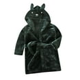 thumbnail image 1 of Mikilon Kids Hooded Nightgwons/Bathrobe Solid Color Flannel Warm Sleepwear Boys and Girls Homewear, 1 of 3