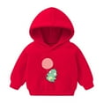 thumbnail image 1 of Mikilon Kids Hoodie Sweatshirts Size 3-6 Thermal Versatile Clothes Long Sleeve Pullover Tops Fall and Winter Printed Round Neck Casual Clothes, 1 of 2