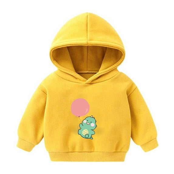 Mikilon Kids Hoodie Sweatshirts Size 3-6 Thermal Versatile Clothes Long Sleeve Pullover Tops Fall and Winter Printed Round Neck Casual Clothes