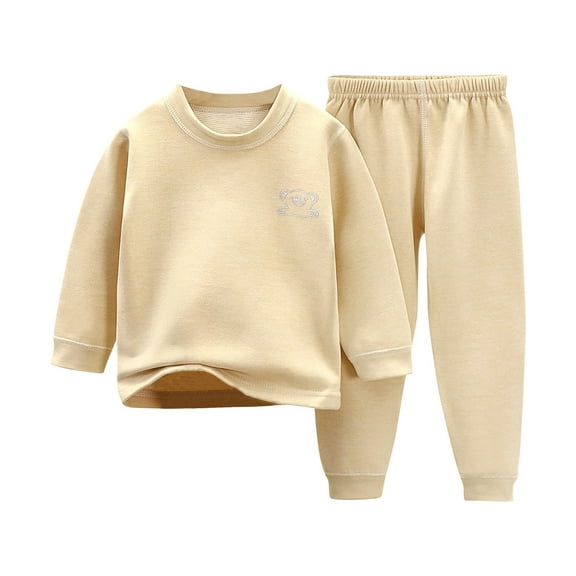 Mikilon Kids Hoodless Sweatshirts Sets Size 2-15 Years with Long Sleeve Round neck Tops ,Long Pants Versatlie Warm Sets
