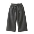 thumbnail image 1 of Mikilon Kids Pants Size 1-8 Years Solid Color Middle and Elastic Waist Pants Plus Velvet and Thicken Trousers‌ Casual Adorable Versatile Pants, 1 of 6