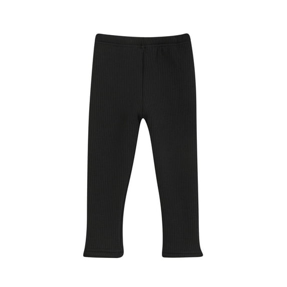 Mikilon Kids Pants Size 1-8 Years Solid Color Middle and Elastic Waist Pants Plus Velvet and Thicken Trousers Casual Adorable Versatile Pants