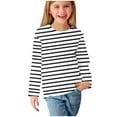 thumbnail image 1 of Mikilon Kids Pullover Striped Tops Size 4-14 Boys and Girls Long Sleeve Cute Round Neck Clothes Casual Fall Kids Clothes Can Be Worn at Home and Outside, 1 of 6