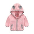 thumbnail image 1 of Mikilon Kids Shaker Fleece Hooded Jackets Solid Color Cute Dinosaur Print Zipper Jackets Long Sleeve Warm Jackets ,Size 11 Months-8 Years, 1 of 4