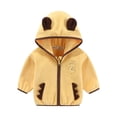 thumbnail image 1 of Mikilon Kids Shaker Fleece Hooded Jackets Solid Color Cute Dinosaur Print Zipper Jackets Long Sleeve Warm Jackets ,Size 11 Months-8 Years, 1 of 4