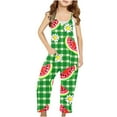 thumbnail image 1 of Mikilon Kids Sleeveless Jumpsuits Pants Size 5-13 Solid Color Graphic Baggy Pants Comfortable Wide Leg Trousers‌ Fall and Winter Loose Playful Casual Pants, 1 of 6