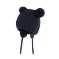 thumbnail image 1 of Fesfesfes Kids Solid Color Knitted Hats Plus Velvet and Thicken Cute Hats Winter Ears-Protection Warm Hats, 1 of 4