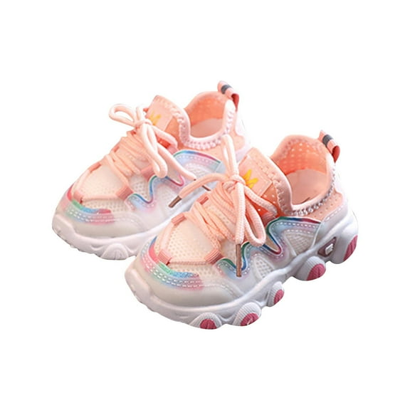 Mikilon Kids Spring and Fall Sports Shoes Size 7.5-12 Patchwork Color Cutout Drawstring Shoes Soft Sole Shoes