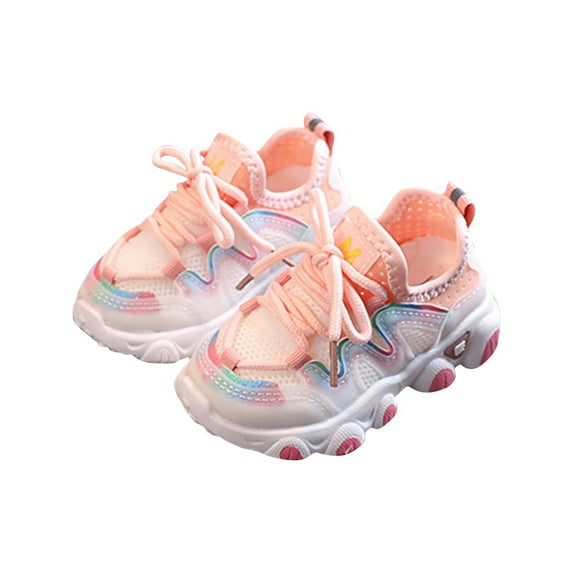 Mikilon Kids Spring and Fall Sports Shoes Size 7.5-12 Patchwork Color Cutout Drawstring Shoes Soft Sole Shoes