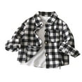 thumbnail image 1 of Mikilon Kids Sweaters Size 12 Months-8 Years Patchwork Color Plaid Button-Up V-Neck Sweatshirts Casual Thermal Soft Long Sleeve Clothing Fall and Winter Versatile Clothes, 1 of 3