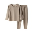 thumbnail image 1 of Mikilon Kids Thermal Pajama Sets for Kids Size 2-12 Years Fall and Winter Plus Velvet and Thicken Homewear Sets Round Neck Long Sleeve Undershirts Elastic Waist Loose Pants, 1 of 3