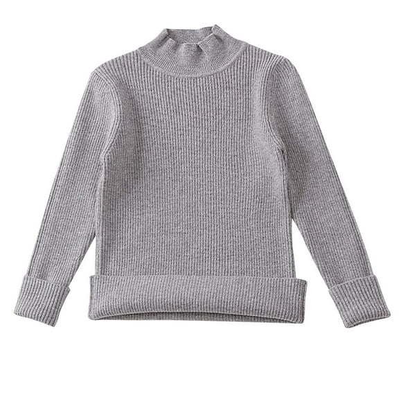 Fesfesfes Kids Undershirt Size 4-10 Years Solid Color Half High Neck Sweatshirts Versatile Knitted Pullover Sweaters Fall And Winter Thermal Wool Clothes