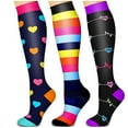 thumbnail image 1 of Mikilon Knee High Socks for Women 3 Pairs of Sports Pressure Socks High Elasticity Long Running Socks, 1 of 2