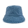 thumbnail image 1 of Mikilon Ladies Winter Bucket Hat Solid Color Plus Velvet Warm Caps Thicken Fisherman Hat, 1 of 3