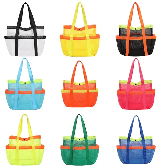 Taotanxi Large Mesh Beach Tote Bags for Sand Toys, Family Travel, Grocery, Reusable Shopping
