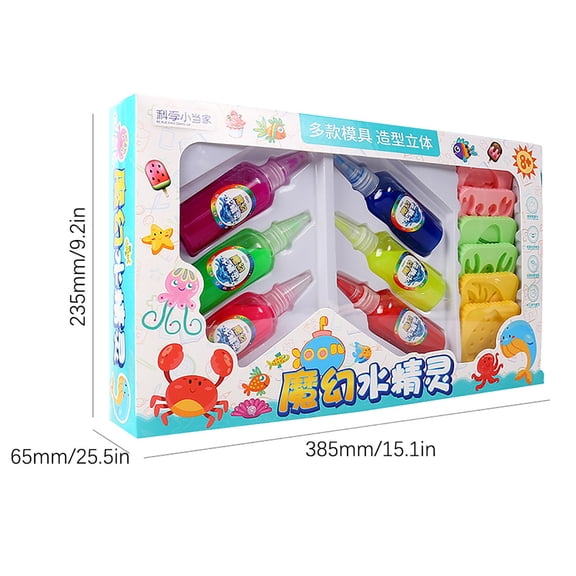 Elainilye Magic Water Elf Toy Kit for Toddlers Kids 3 4 5+ Years Old, Handmade Magic Gel Water Toy with 6 Colors, Christmas Birthday Gift Toys for Girls Boys 3-6 Years