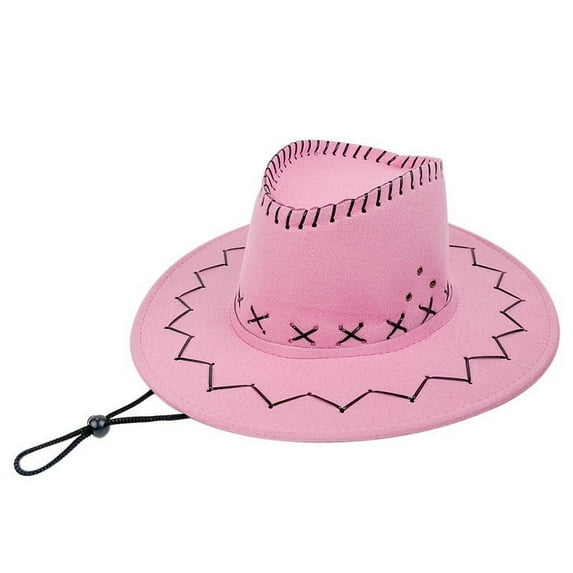 Mikilon Men and Women Farm Hats Fashion Solid Color Drawstring Hats Comfortable and Breathable Western Cowboy Hat