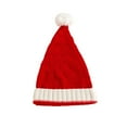 thumbnail image 1 of Fesfesfes Men and Women Xmas Knitted Hats Patchwork Color Warm Hats Red and White Striped Santa Claus Hats Comfortable Party Hats, 1 of 8
