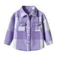 thumbnail image 1 of Mikilon New Spring Plaid Shirts for Boys and Girls Long Sleeve Stand-up Neck Shirts/Tops Fall Versatile Blouses ,Size 6 Months-9 Years, 1 of 9