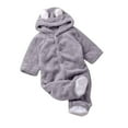 thumbnail image 1 of Mikilon Newborn Baby Bear Onesie Outfit Suit Girls Boys Fleece Jumpsuit Romper Hooded Coat Winter Clothes Outwear Snowsuit, 1 of 3