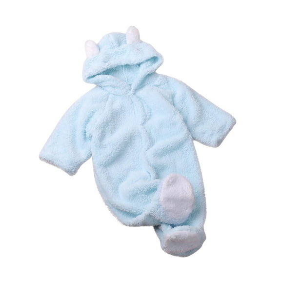 Mikilon Newborn Baby Bear Onesie Outfit Suit Girls Boys Fleece Jumpsuit Romper Hooded Coat Winter Clothes Outwear Snowsuit