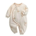 thumbnail image 1 of Mikilon Newborn Baby Boy Girl Fleece Romper Jumpsuit Cute Print Long Sleeve Thick Sweater Onesie Warm Winter Outfit Clothes, 1 of 5