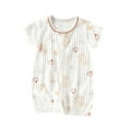 thumbnail image 1 of Mikilon Newborn Baby Girl Clothes Short Sleeve Round Neck Button-Up Rompers Casual Long Pants Rompers ,Size 3 Months-12 Months, 1 of 3