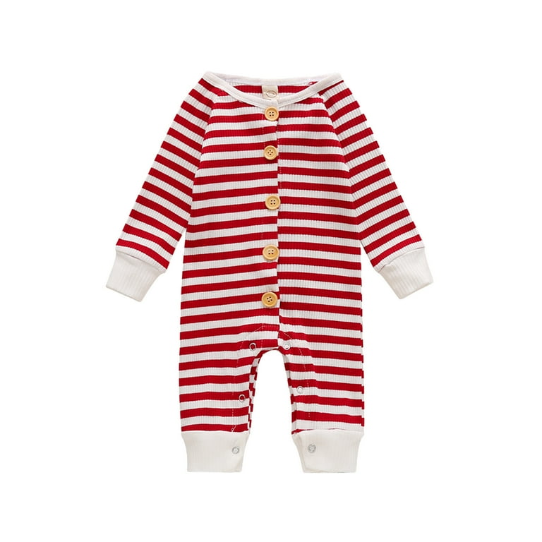 Mikilon Newborn Infant Baby Boys Girls Long Sleeve Striped Article
